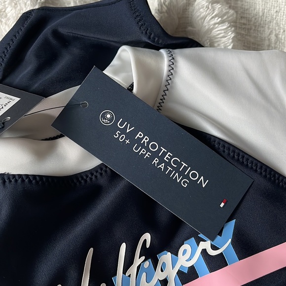 Tommy Hilfiger Baby Girl 2 Piece Rash Guard UV Protection Swim Set 18 Months - Picture 9 of 11